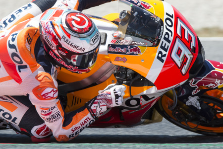 Driver Marc Marquez. Repsol Honda Team. Monster Energy Grand Prix of Catalonia MotoGP at Circuit of Catalonia. Barcelona, Spain, June 10, 2017のeditorial素材