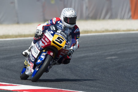 Driver Romano Fenati. Marinelli Team. Moto3. Monster Energy Grand Prix of Catalonia MotoGP at Circuit of Catalonia. Barcelona, Spain, June 11, 2017のeditorial素材