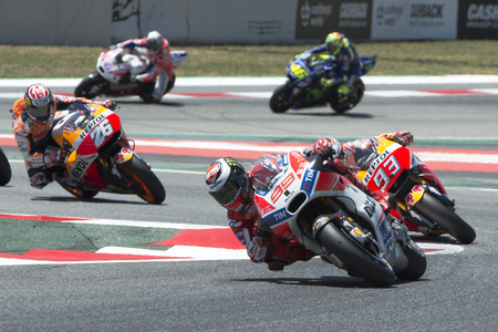 Driver Jorge Lorenzo. Ducati Team. Monster Energy Grand Prix of Catalonia MotoGP at Circuit of Catalonia. Barcelona, Spain, June 11, 2017のeditorial素材