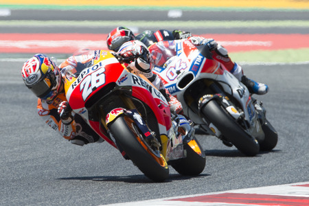 Driver Dani Pedrosa. Repsol Honda Team. Monster Energy Grand Prix of Catalonia MotoGP at Circuit of Catalonia. Barcelona, Spain, June 11, 2017のeditorial素材