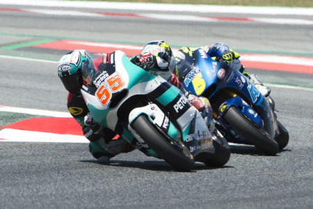 Driver HAFIZH SYAHRIN. Petronas Team. Moto2. Monster Energy Grand Prix of Catalonia MotoGP at Circuit of Catalonia. Barcelona, Spain, June 11, 2017のeditorial素材