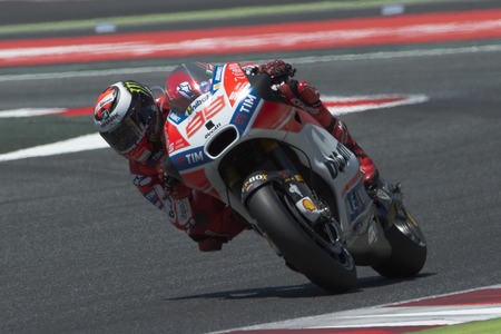 Driver Jorge Lorenzo. Ducati Team. Monster Energy Grand Prix of Catalonia MotoGP at Circuit of Catalonia. Barcelona, Spain, June 11, 2017のeditorial素材