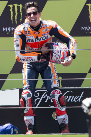 Driver Marc Marquez. Monster Energy Grand Prix of Catalonia MotoGP at Circuit of Catalonia. Barcelona, Spain, June 11, 2017のeditorial素材