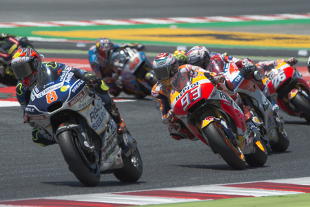 Driver Marc Marquez. Honda Team. Monster Energy Grand Prix of Catalonia MotoGP at Circuit of Catalonia. Barcelona, Spain, June 11, 2017のeditorial素材