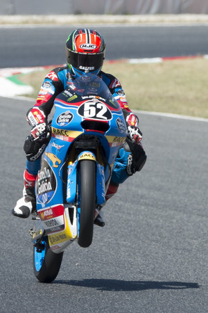 Driver Alcoba Ferrer, Jeremy. Moto3. Junior Team Estrella Galicia. FIM CEV Repsol International Championship. Barcelona, Spain - June 17, 2017のeditorial素材