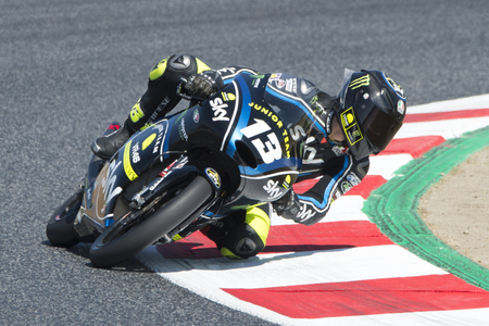 Driver Vietti Ramus, Celestino. Moto3. Junior Team VR46. FIM CEV Repsol International Championship. Barcelona, Spain - June 17, 2017のeditorial素材