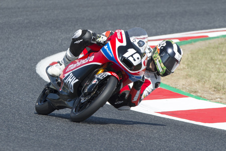 Driver Florido SÃ¡nchez, Rufino. Moto3. Mahindra Team. FIM CEV Repsol International Championship. Barcelona, Spain - June 17, 2017のeditorial素材