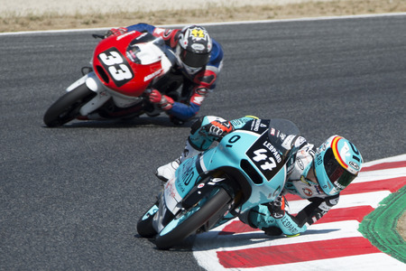 Driver Polanco MuÃ±oz, Aaron. Moto3. Leopard junior Team. FIM CEV Repsol International Championship. Barcelona, Spain - June 17, 2017のeditorial素材