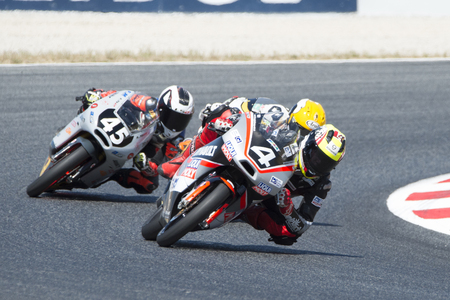 Driver Meggle, Matthias. Moto3. Dynavolt Team. FIM CEV Repsol International Championship. Barcelona, Spain - June 18, 2017のeditorial素材