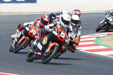 Driver Masia Vargas, Jaume. Moto3. Cuna de campeones Team. FIM CEV Repsol International Championship. Barcelona, Spain - June 18, 2017のeditorial素材