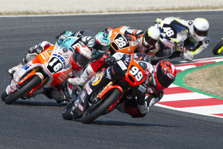 Driver Lorente Molina, Angel. Moto3. Cuna de campeones team VR46. FIM CEV Repsol International Championship. Barcelona, Spain - June 18, 2017のeditorial素材