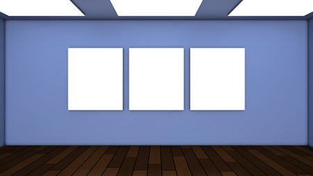 3d rendering. Wall panel and frameの写真素材