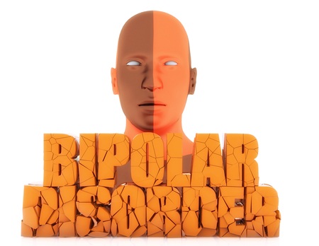 Human figure and 3d bipolar disorder textの写真素材