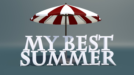 My best summer 3d text and umbrellaの写真素材