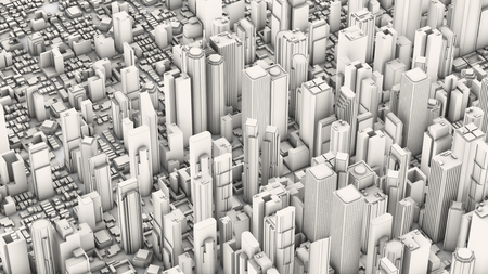 3d aerial cityの写真素材