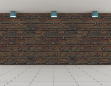 3d render. Floor, wall and lightsの写真素材