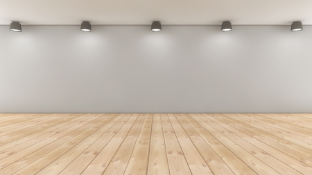 3d render. Floor, wall and lightsの写真素材
