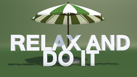 3d render. Relax and do it textの写真素材