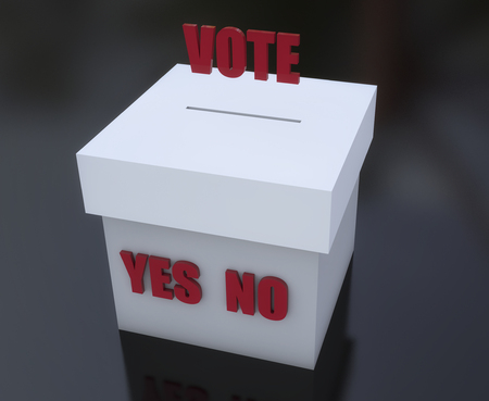 Ballot box to vote yes yes and noの写真素材
