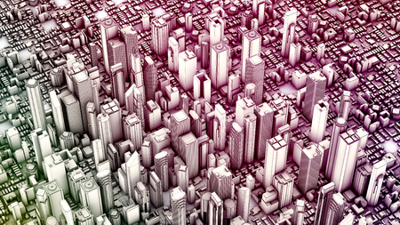 3d aerial cityの写真素材