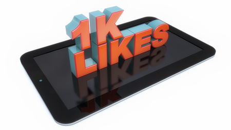 3d render. 1K likes textの写真素材