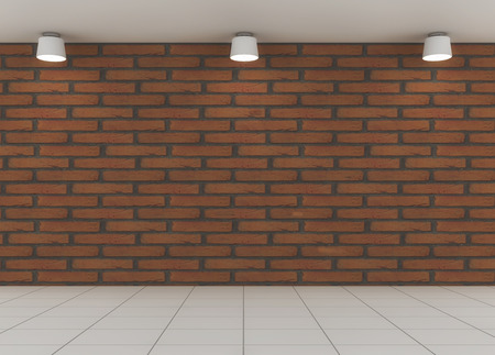 3d render. Floor, wall and lightsの写真素材