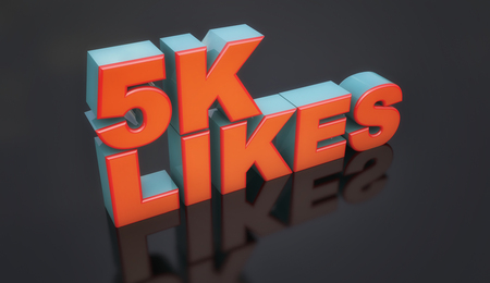 3d render. 5K likes text