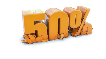 3d rendering. 3d text discount brokenの写真素材