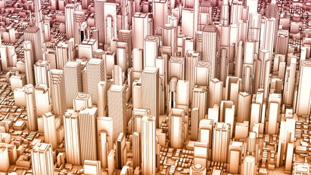 3d aerial cityの写真素材