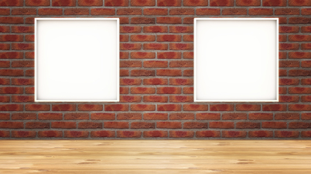 3d rendering. Floor, wall and lightsの写真素材