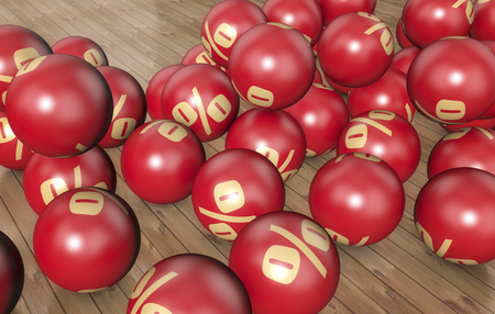 3d rendering. Cube discounts on the floorの写真素材