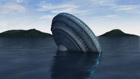 3d rendering. UFO Spaceship conceptの写真素材
