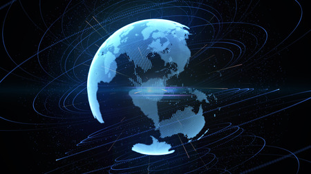 3d rendering. Planet earth and connectionsの写真素材