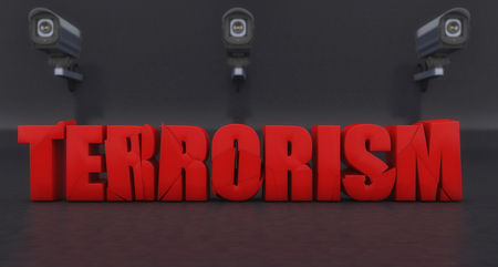 3d rendering. Stop terrorism 3d signalの写真素材