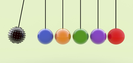 3d rendering. Ball and pendulum ballsの写真素材