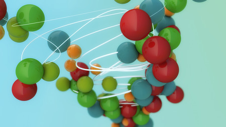 3d rendering. Colored spheres backgroundの写真素材