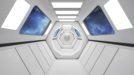 3d rendering. Futuristic interior design backgroundの写真素材