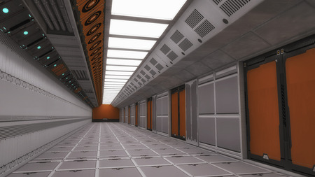 3d rendering. Futuristic interior design backgroundの写真素材
