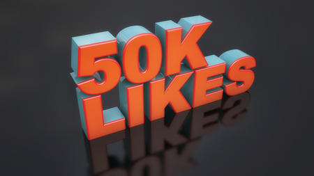 3d rendering. 3d likes text and black floorの写真素材
