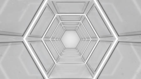 3d rendering. Futuristic interior design backgroundの写真素材