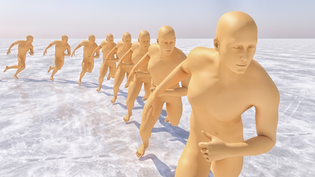 3d rendering. 3d human figure runningの写真素材