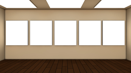 3d render. Floor, wall and lightsの写真素材