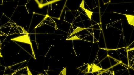 Structure 3d connection, particles and lightの写真素材