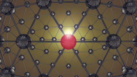 Structure 3d connection, particles and lightの写真素材
