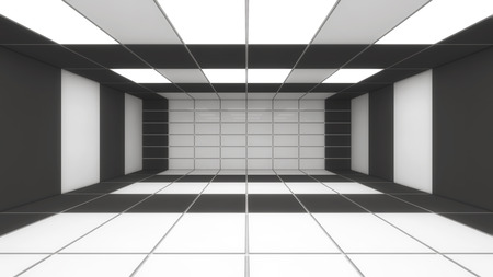 3d rendering. Futuristic interior design backgroundの写真素材