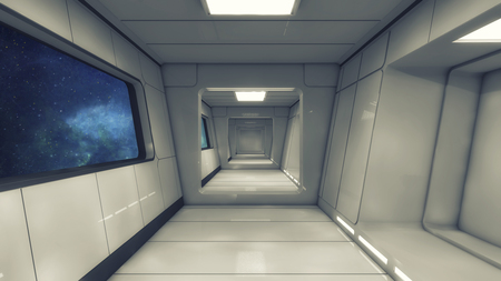 3d rendering. Futuristic interior design backgroundの写真素材