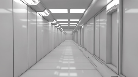3d rendering. Futuristic interior design backgroundの写真素材