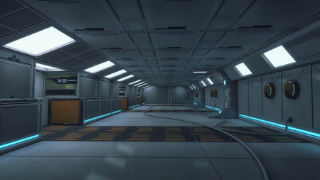 3d rendering. Futuristic interior design backgroundの写真素材