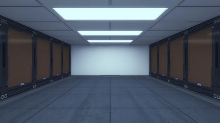 3d rendering. Futuristic interior design backgroundの写真素材