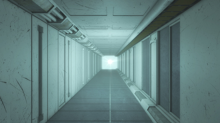 3d rendering. Futuristic interior design backgroundの写真素材
